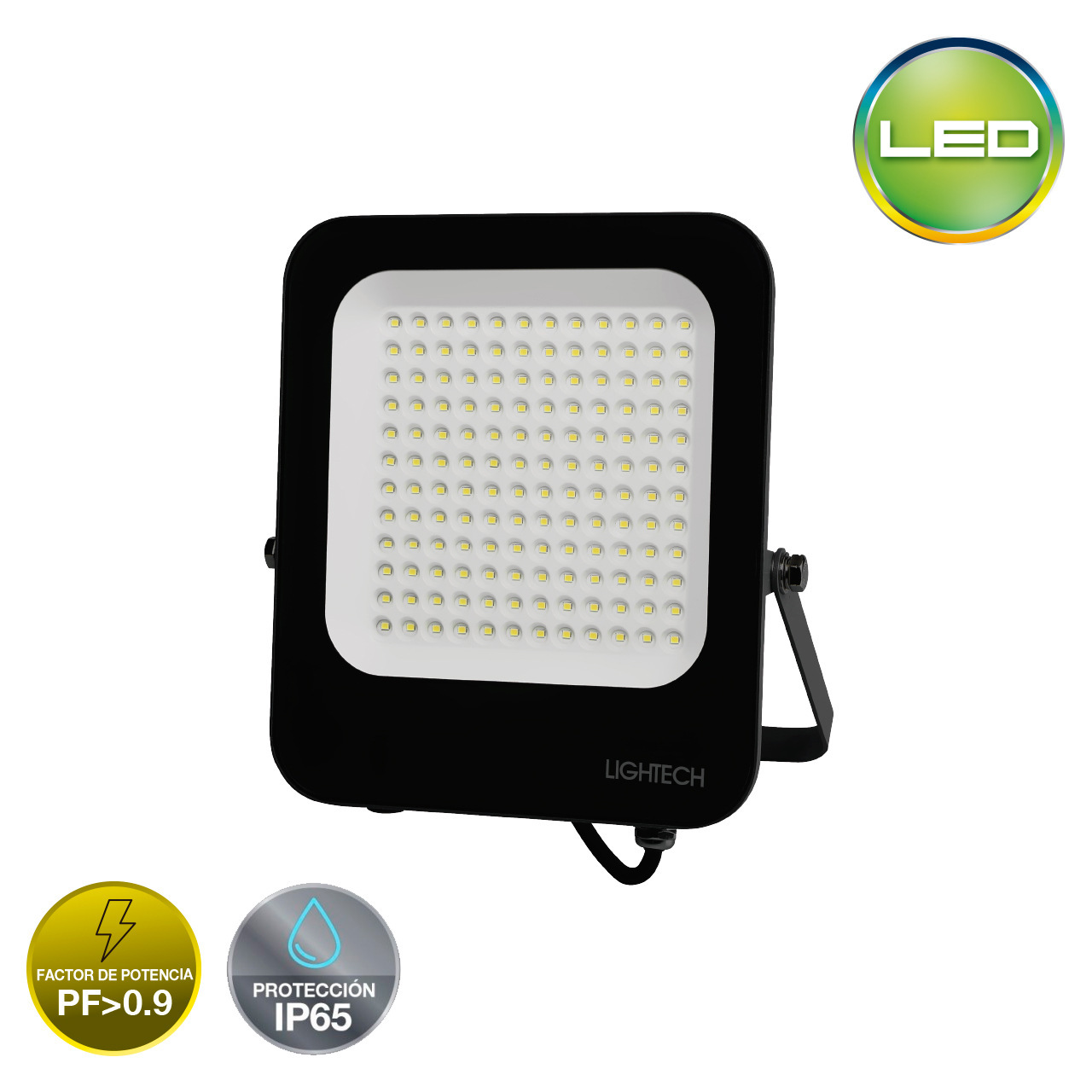 Reflector LED ECO 100W - color negro - luz cálida MARCA: LIGHTECH