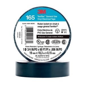 CINTA AISL. TEMFLEX 165 VINILO 3/4"X 18MTS NEGRO