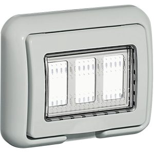 CUBIERTA EMPOT GRIS 3 MOD IP55 IDROBOX MATIX 25603 TICINO