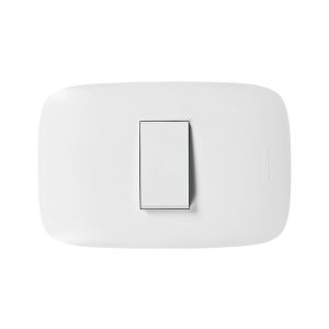 INTERRUPTOR SIMPLE 1P BLANCO 250V 10A PLACA BLANCA DOMINO SENCIA AP1100 TICINO
