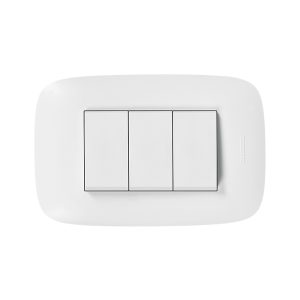 INTERRUPTOR TRIPLE 1P BLANCO 250V 10A PLACA BLANCA DOMINO SENCIA AP1300 TICINO