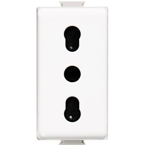 DADO TOMACORRIENTE BIPASO 1 MOD BLANCO 2P+T 16A 250V MATIX AM5180 TICINO