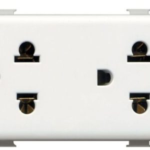 DADO TOMACORRIENTE UNIVERSAL DOBLE 3 MOD BLANCO 2P+T 16A 250V MATIX AM5025DWT TICINO